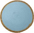 Platzset Untersetzer Seegras Baumwolle Hellblau Natur Rund Tischdeko Küche 38cm Ø 1