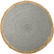 Platzset Untersetzer Seegras Baumwolle Grau Natur Rund Tischdeko Küche 38cm Ø 1