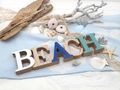 Deko Schriftzug BEACH 32 cm – Maritimer Aufsteller Weiß Blau Türkis – Strandhaus Deko Küstendeko Sommer 4