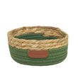 Korb Seegras Baumwolle Grün Natur Aufbewahrung Deko Küche Badezimmer Geschenk Ø18cm 7,5cm H 1