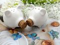 Salz -und Pfefferstreuer Schweine Set weiß aus Keramik  2