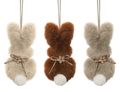 Deko Hasen Anhänger Hänger Creme Taupe Braun Ostern Osterhasen 15x8cm 3 Stück 1