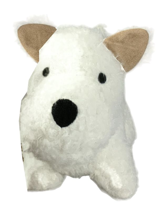 Türstopper Hund Wollweiß Türhalter Deko Polyester 13x27x17cm