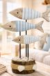 Deko Fische aus Holz in Weiß und Blau - perfekt für maritime, skandinavische, Boho oder Strandhaus-Deko 3