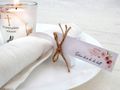 Tischkarte - Serviettenring Holz Fisch Ichtys Tischdeko Serviette Kommunion Konfirmation  5