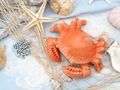 Krebs-Krabbe aus Steingut lackiert in Korallenfarbe als Tischdeko Geschenk Maritime Deko Sommer 3