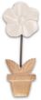 Deko Blume Aufsteller Creme Holz Tischdeko Frühling Sommer 25cm 3
