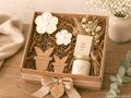 Deko Blume Aufsteller Creme Holz Tischdeko Frühling Sommer 25cm oder 20cm 2