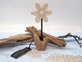 Deko Blume Aufsteller Creme Sternförmig Holz Tischdeko Frühling Sommer 17cm 6
