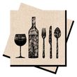 Servietten Recycled Natur Besteck Wein Schwarz Rand Deko Tischdeko 33 x 33 cm 20 Stück 1