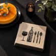 Moderne Dinner Servietten in Kraft & Schwarz aus Recycling-Papier – elegante Tischdeko Weinabend 5