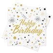 Servietten Happy Birthday Gold Herzen Feuerwerk Musiknoten Doppelseitig Geburtstag Deko Tischdeko 33 x 33 cm 20 Stück 1