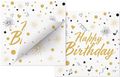 20 Servietten Happy Birthday – Schwarz & Gold – Geburtstagsservietten Mann & Frau– 3-lagig, umweltfreundlich 3