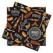 Servietten BBQ Party Grill Wurst Hotdog Mais Spieß Rot Schwarz Deko Tischdeko 33 x 33 cm 20 Stück 1