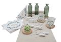 Tischdeko Personalisiert Kommunion Konfirmation Eukalyptus Salbei Vasen Natur Holz SET 20 Personen 1