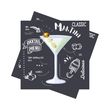 Servietten Cocktail Martini Schwarz Sommer Getränk Tischdeko 24 x 24cm 20 Stück 1