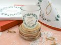 Personalisierte Windlichter als Tischdeko zur Kommunion oder Konfirmation im Eukalyptus-Terrakotta-Look mit Holz-Elementen 2