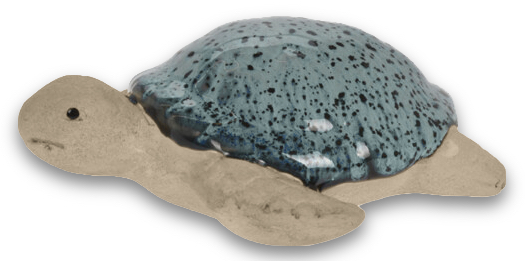 Blau Schildkröte Deko Maritim Sommer Tischdeko Terrasse Balkon Keramik 12,5cm lang