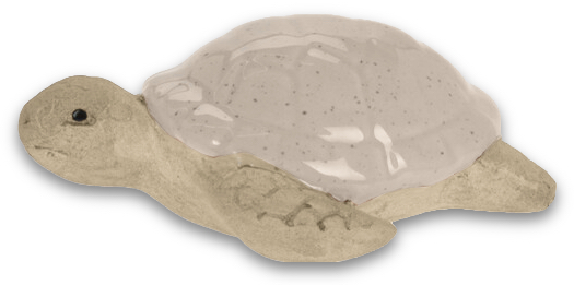 Creme Schildkröte Deko Maritim Sommer Tischdeko Terrasse Balkon Keramik 12,5cm lang
