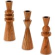 Kerzenhalter für Stabkerze Kerzenständer Kerzenleuchter Holz Braun Tischdeko Deko 22cm 1