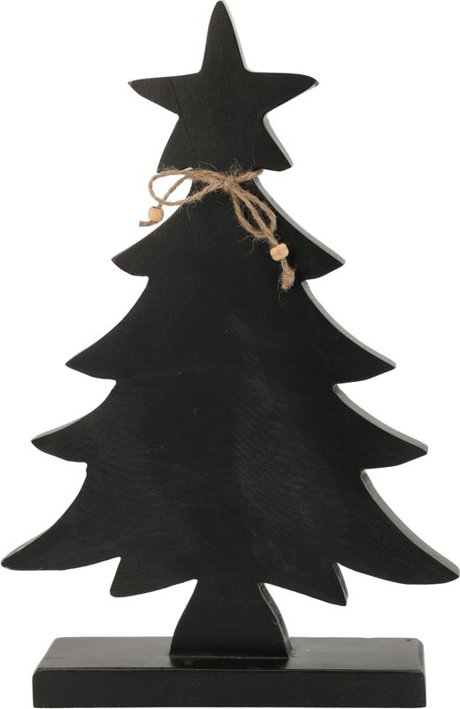 Weihnachtsbaum Tannenbaum auf Fuß mit Stern Schwarz Holz Weihnachten Deko 31cm