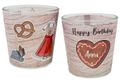Windlicht Glas mit Banderole Frau Geburtstag Oktoberfest Bayrisch Rot Tischdeko Kerzenglas PERSONALISIERT 7,5cm H 1