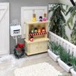 Puppenhaus Schrank mit Lebensmittel Miniatur Wichtel Küche Möbel Holz  5