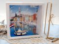 Geldgeschenk-Verpackung Kroatien Reise– handgefertigt von ZauberDeko mit Miniatur Boot & kroatischer Flagge 5