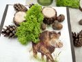 Tischdeko Geburtstag Mann Braun Natur Landhausstil SET mit Servietten Streudeko Tischläufer Wildschwein Figur 5