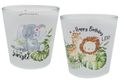Windlicht Banderole Jungle Löwe Elefant Giraffe Geburtstag Kerzenglas Kindergeburtstag PERSONALISIERT 7,5 cm H 1