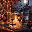 Windlicht Glas Transparent mit Fledermaus 10cm H 5