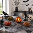 Windlicht Kürbis aus Glas mit Metall Henkel in Schwarz– stimmungsvolle Deko für Halloween und Herbst 2