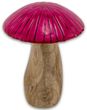 Deko Pilz Mangoholz mit lackierten Kappen in Orange oder Pink – Herbst- & Weihnachtsdeko, 17 cm H 3