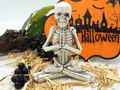 Skelett Deko Figur Betend im Lotussitz Herbst Halloween Tischdeko 13cm Hoch 5