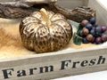 Kürbis Keramik Bronze Gold Herbst Tischdeko Erntedankfest Halloween Deko Ø 14cm 11cm H 2