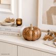 Deko-Kürbis aus Keramik in den edlen Farben Bronze mit Gold für Herbst- und Winterdekoration 2