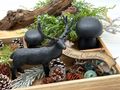 Hirsch Schwarz Deko Figur Polyresin Weihnachten 15cm Hoch 3