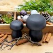 Eleganter Deko Pilz in Schwarz-Matt Winter Herbst Tischdeko 4