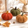 Deko Kürbis Stoff Rostrot Grün Braun Herbsthochzeit Herbst Geburtstag Tischdeko Halloween 20cm 2