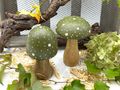 Handgefertigte Deko Grüne Pilze aus Mangoholz für Kränze, Gestecke, Türdekorationen oder Tablett-Arrangement 3