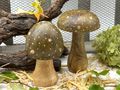 Handgefertigte Deko Olive-Braun Pilze aus Mangoholz für Kränze, Gestecke, Türdekorationen oder Tablett-Arrangement 3