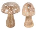 Deko Pilze Natur Aufsteller Mangoholz Herbst Weihnachten Adventskranz Tischdeko  2-er SET 15cm H 1