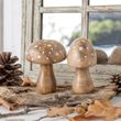 2 Deko Pilze in Holzoptik 10cm H - Tischdeko für Herbst & Weihnachten 4
