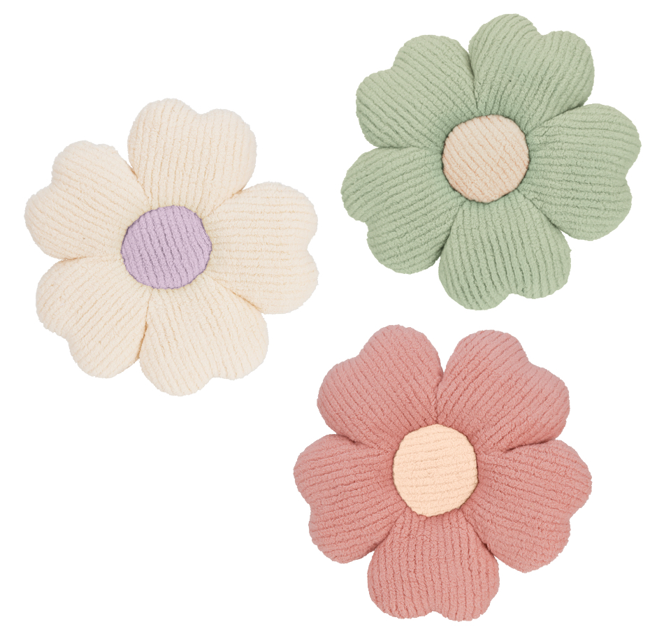 Kissen Blume Deko Creme Salbei Rosa Blumenkissen Zierkissen Stuhlkissen Mädchen Kinderzimmer Geschenk 38cm