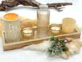Adventstablett - Deko Tablett Set mit eine Vase, Windlicht, 2 Teelichthaltern & ein Kunstzweig 4