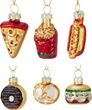 Christbaumschmuck Essen SET aus Glas mit Donut, Brezel, Burger, Pizza, Hotdog & Pommes Weihanchten 6-teilig 1