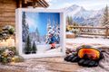 Bilderrahmen Holz Geschenk zu Weihnachten, Geburtstag, Winter Skiurlaub oder neue Ausrüstung- für Skifans & Skifahrer 3