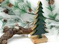 Weihnachtsbaum Tannenbaum auf Sockel Dunkelgrün Mangoholz - für Liebhaber des rustikalen Skandi oder Boho-Stils 2