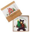 Geldgeschenk Weihnachten Verpackung Geschenk Natur Bär Weihnachtsbaum Rotes Haus Gutschein 1