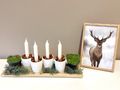 Handgefertigte Advent Kerzenhalter in Topfform in weiß handgemacht von ZauberDeko 3